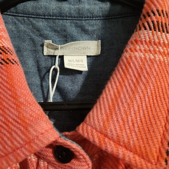 Outerknown NWT Women’s Dawn Blanket Shirt Orange Plaid Organic Cotton M/L - Picture 8 of 10